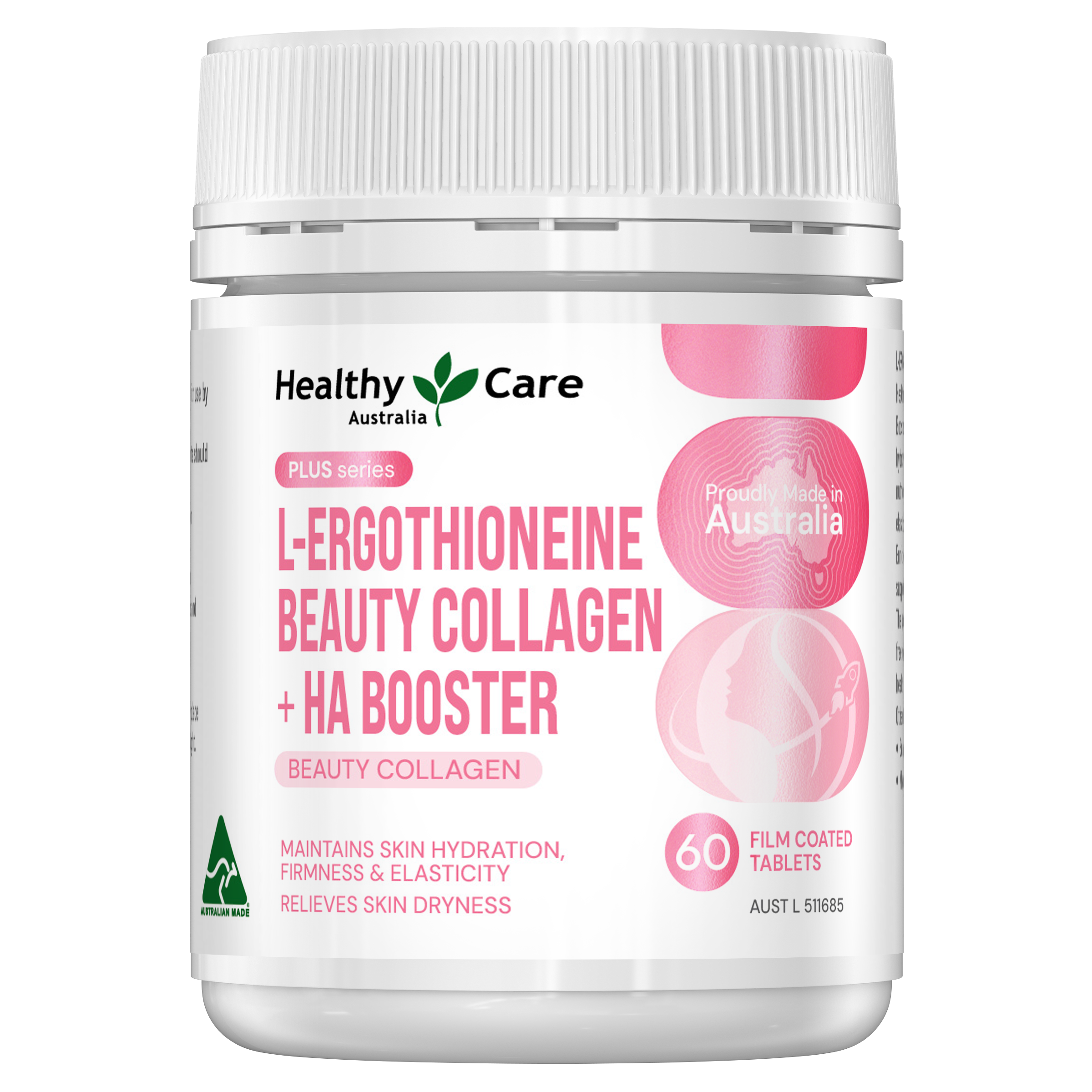 Healthy Care Plus L-Ergothioneine Beauty Collagen + HA Booster 60 Capsules