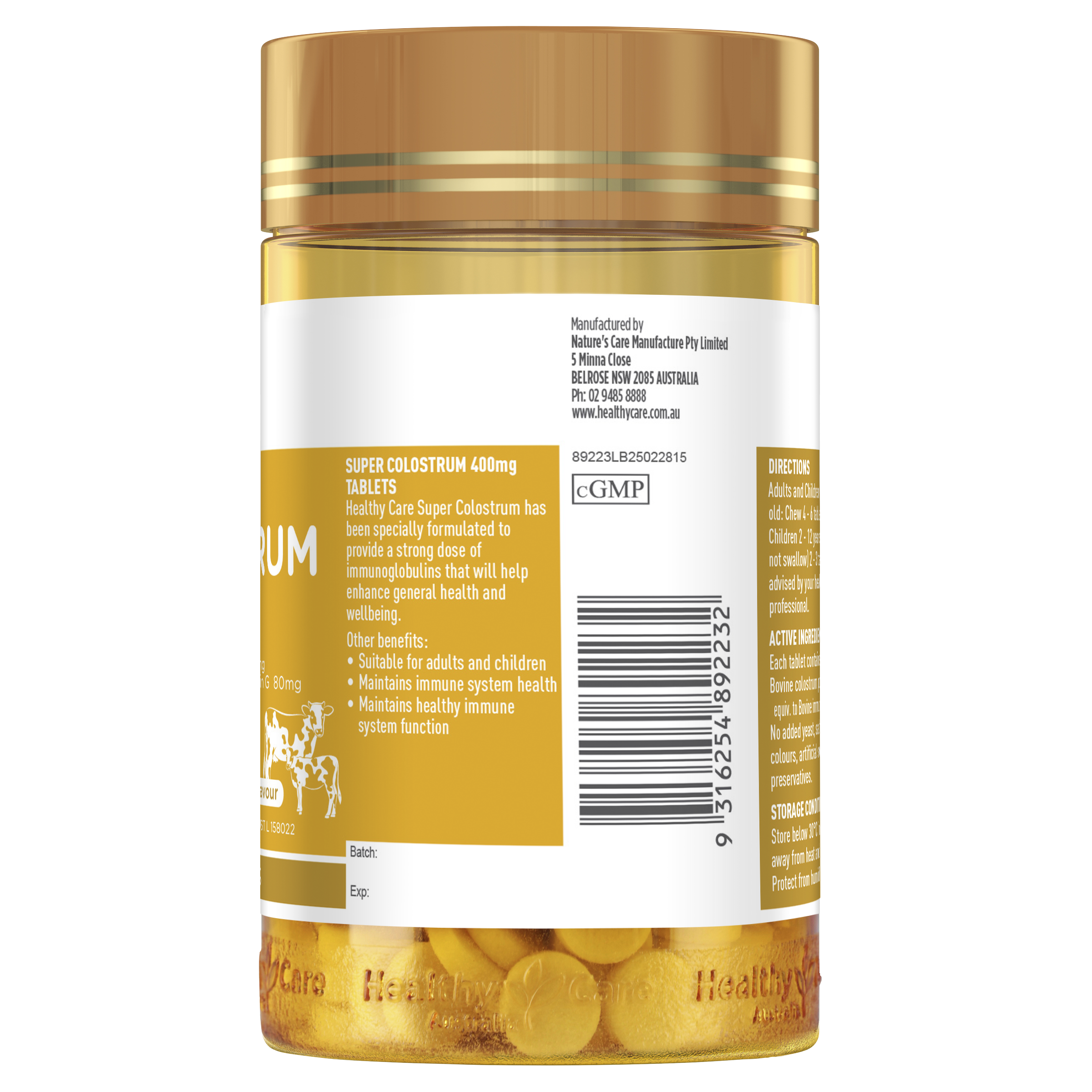 Healthy Care Super Colostrum 400mg 200 Tablets