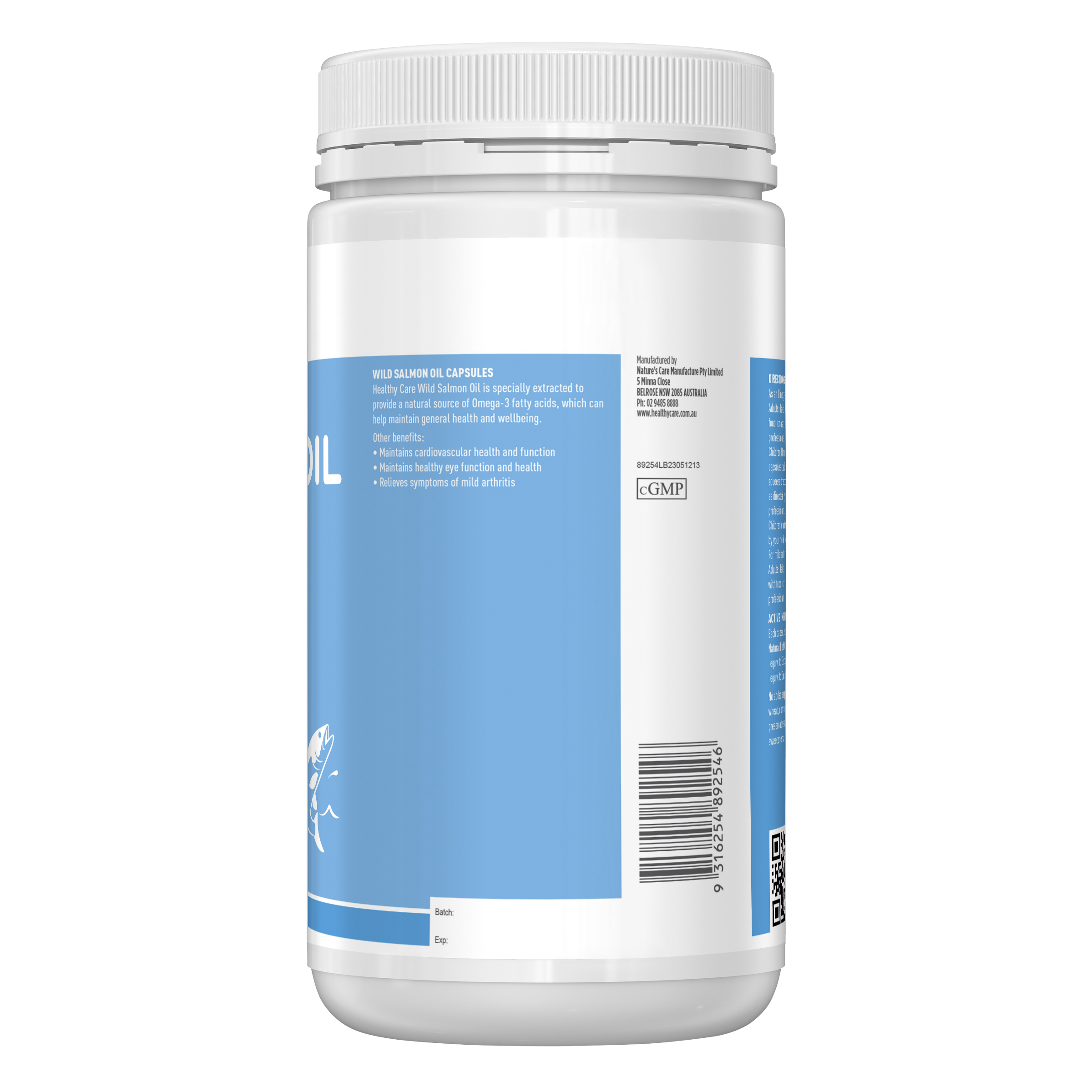 Healthy Care Wild Salmon Oil 1000mg 500 Capsules