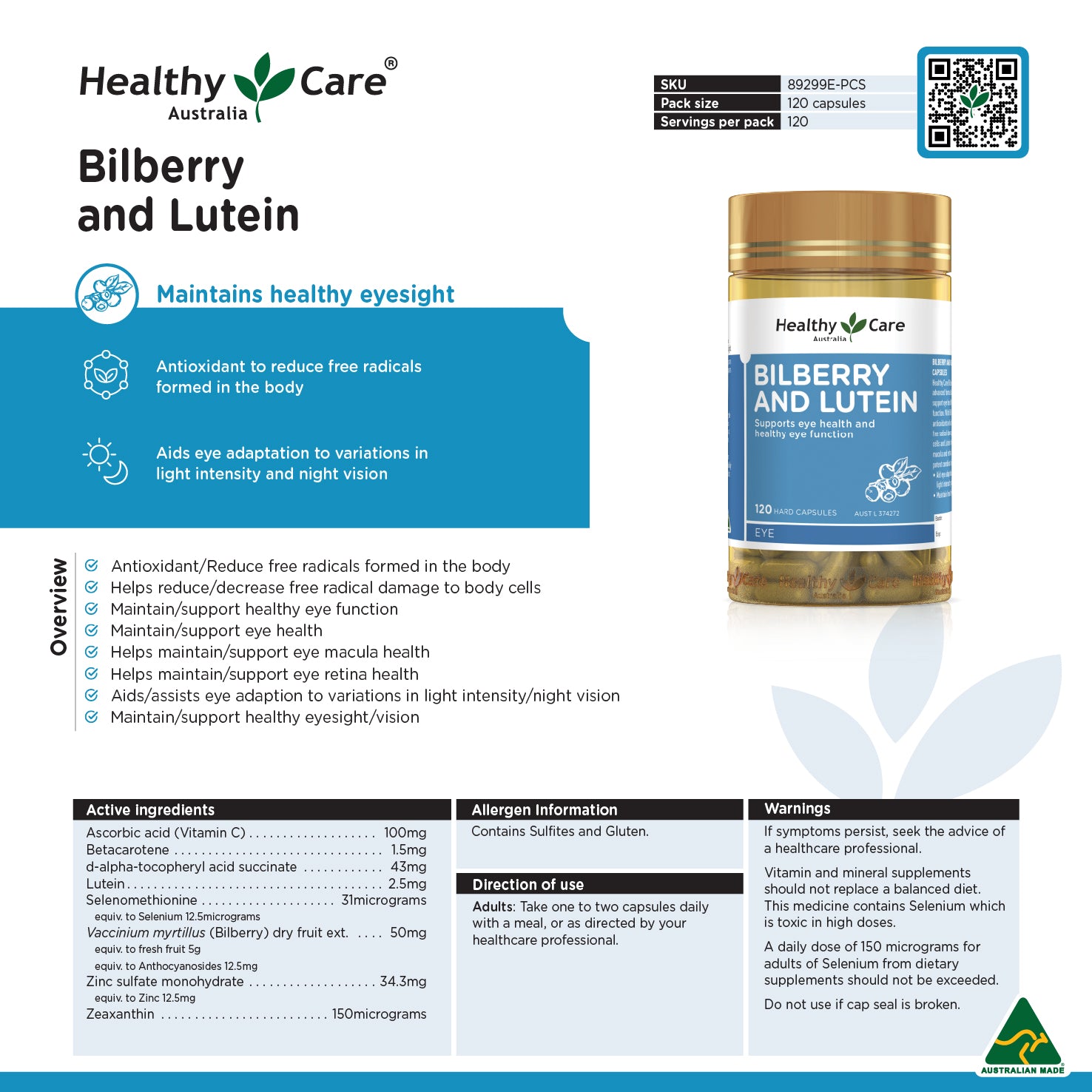 Bilberi dan Lutein 120 Kapsul
