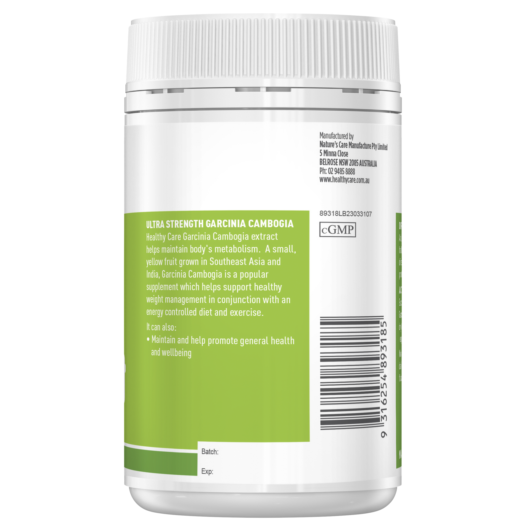 Healthy Care Ultra Strength Garcinia Cambogia - 100 Capsules