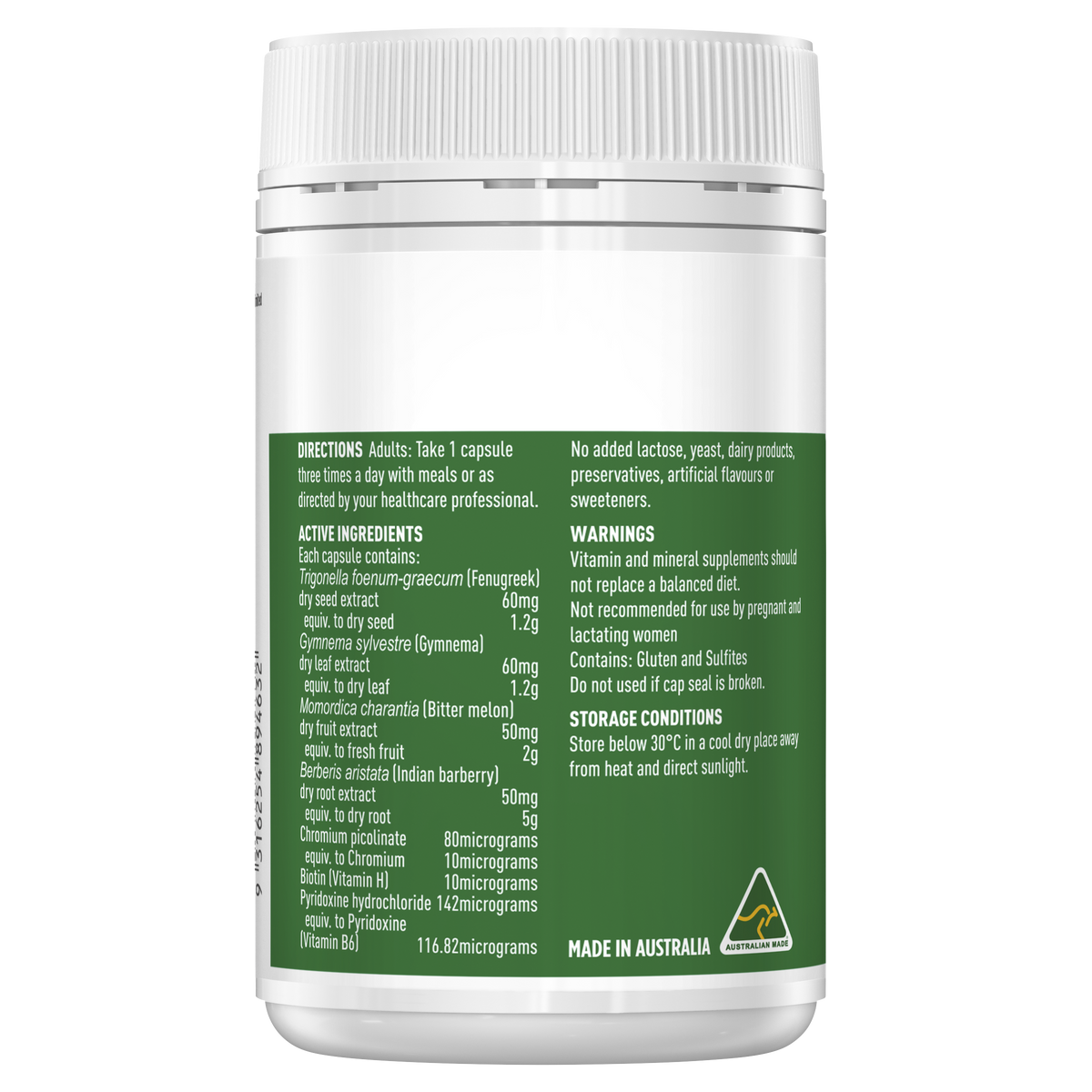 Healthy Care Blood Sugar Control with Berberine - 100 Hard Capsules