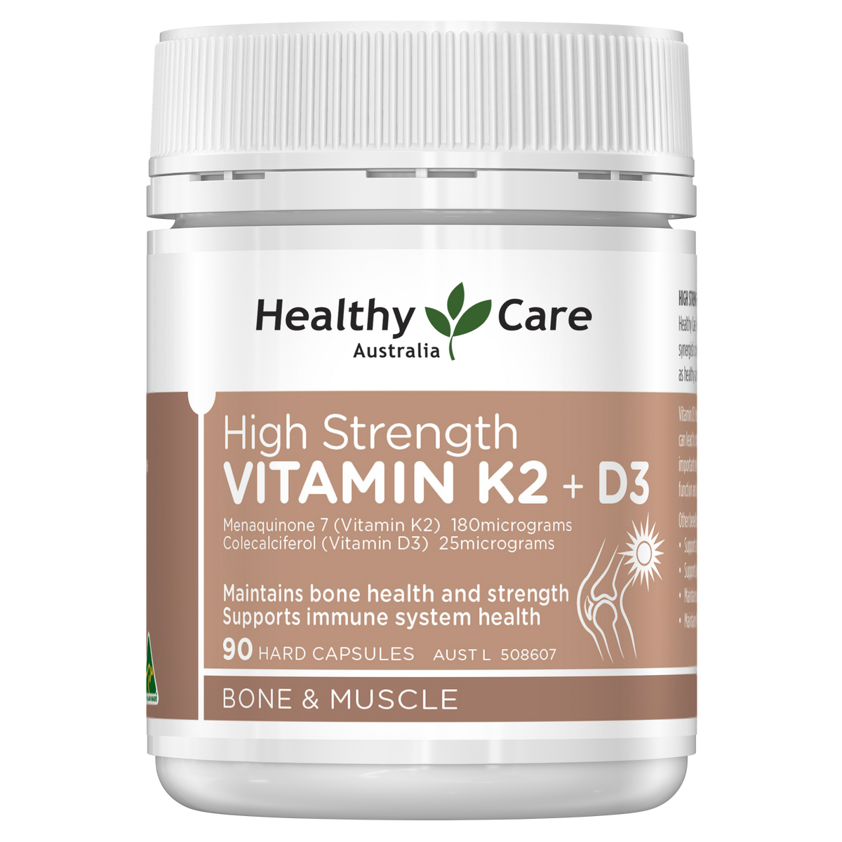 Healthy Care High Strength Vitamin K2+D3 - 90 Hard Capsules