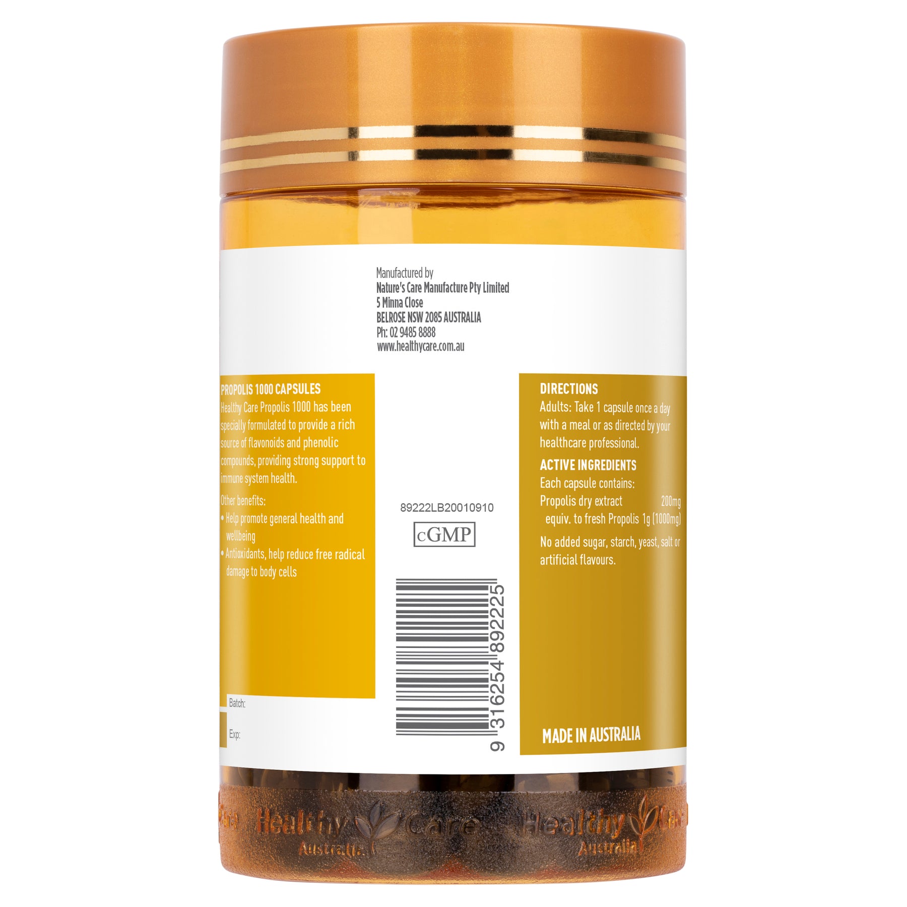 Benefits of Propolis 1000 200 Capsules-Vitamins & Supplements-Healthy Care Australia