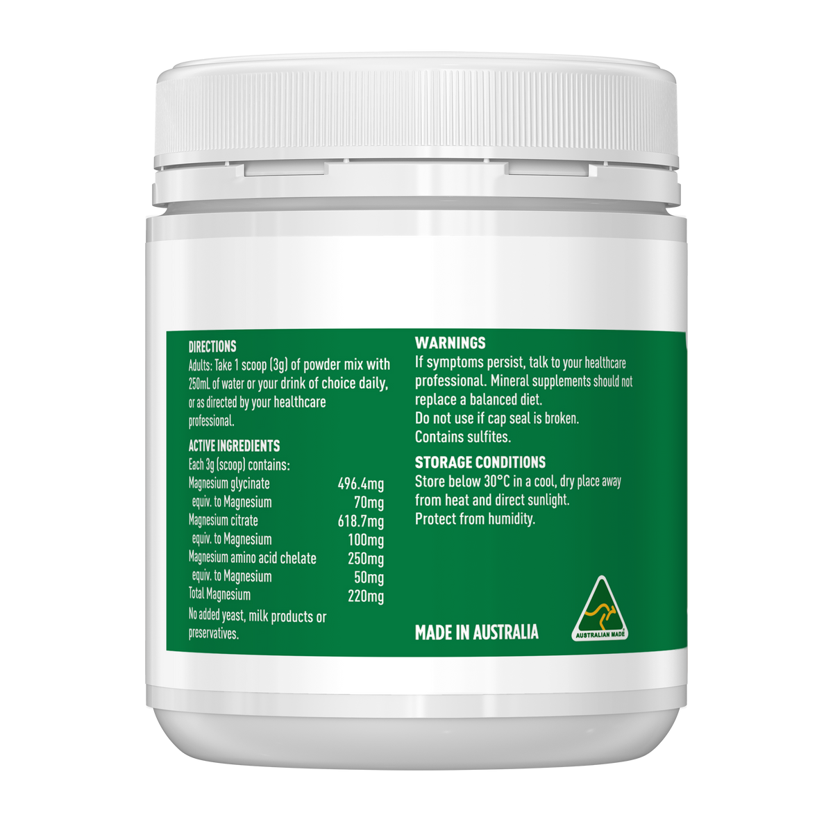 Healthy Care Ultra Magnesium Triple Complex Powder (Orange) - 300g
