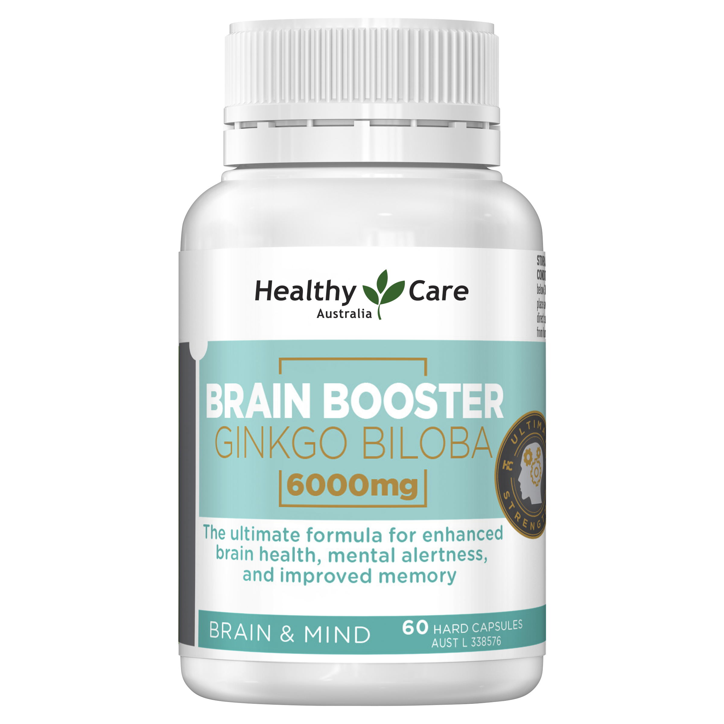 Healthy Care Brain Booster Ginkgo Biloba 6000mg 60 Caps