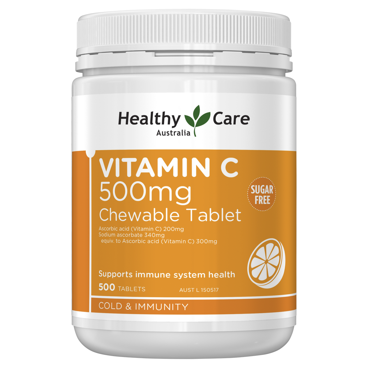 Healthy Care Vitamin C 500mg Chewable 500 Tablet