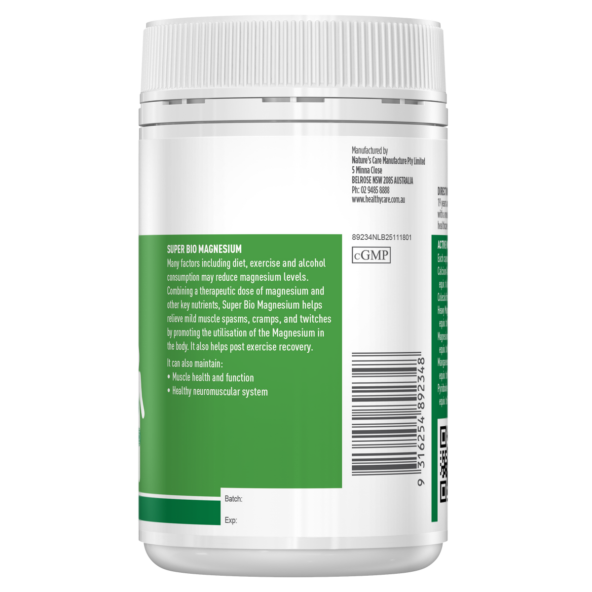 Healthy Care Super Bio Magnesium  100 Capsules