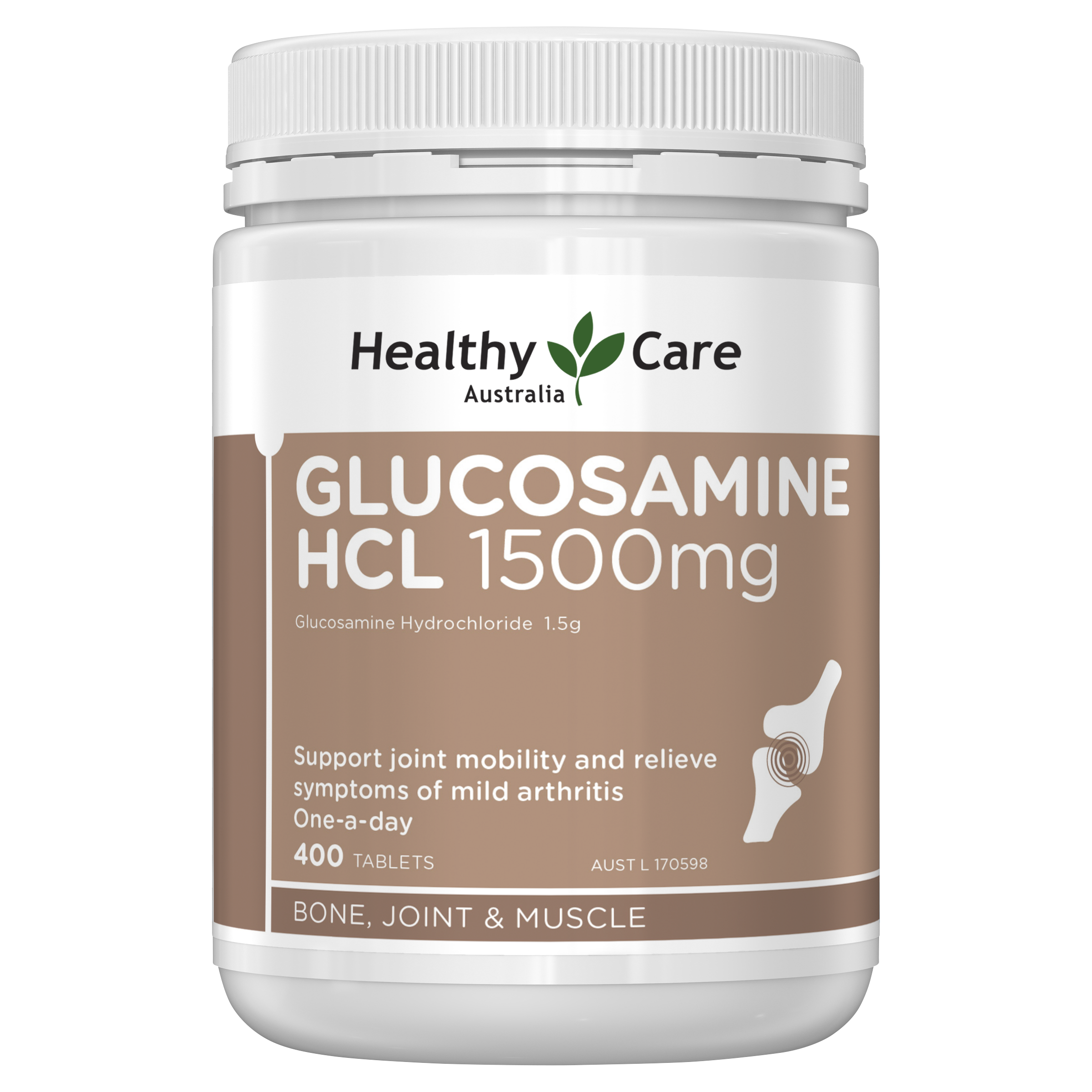 Healthy Care Glucosamine HCL 1500mg - 400 Tablets