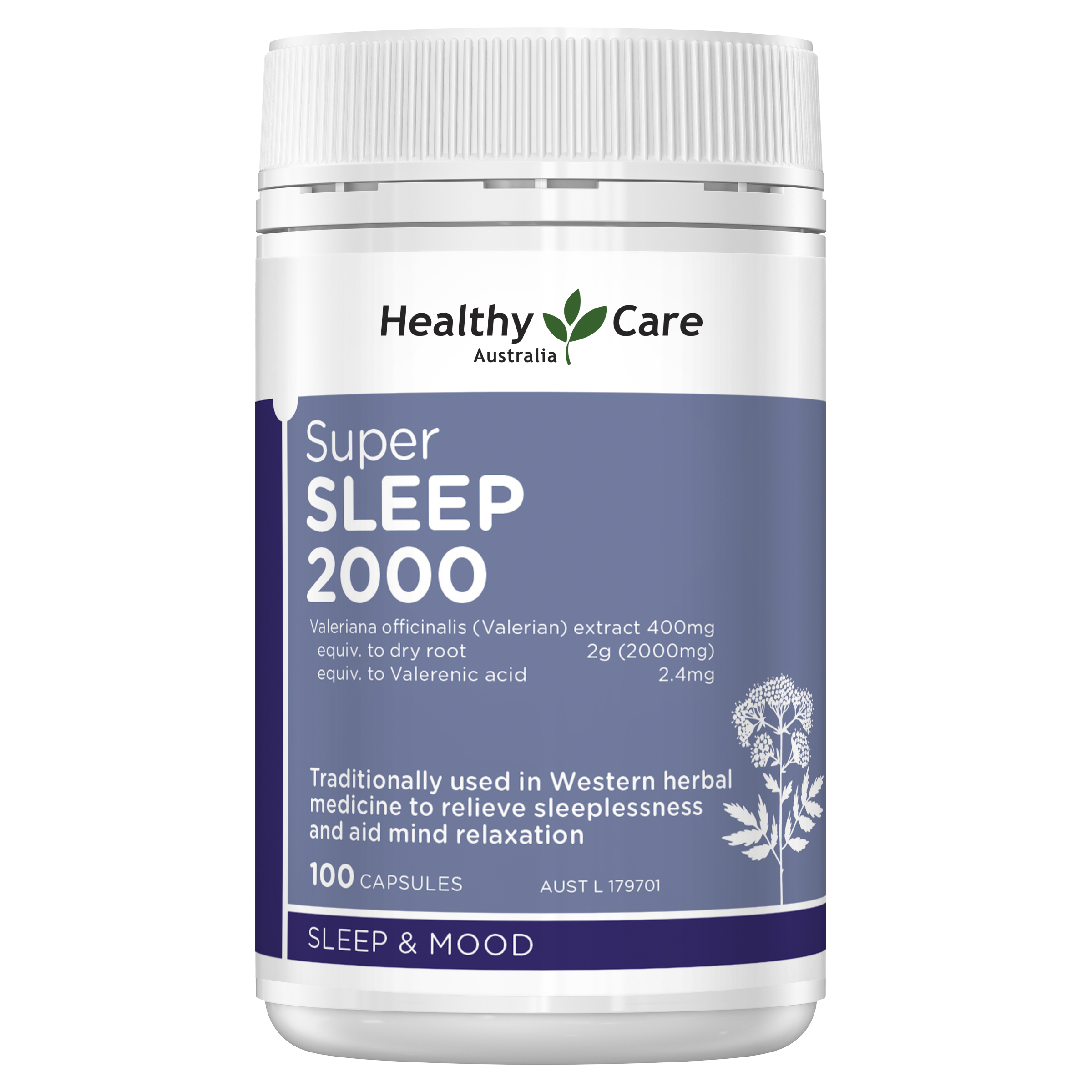 Healthy Care Super Sleep 2000  -100 Capsules