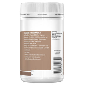 Healthy Care Vitamin D3 1000IU - 250 Capsules