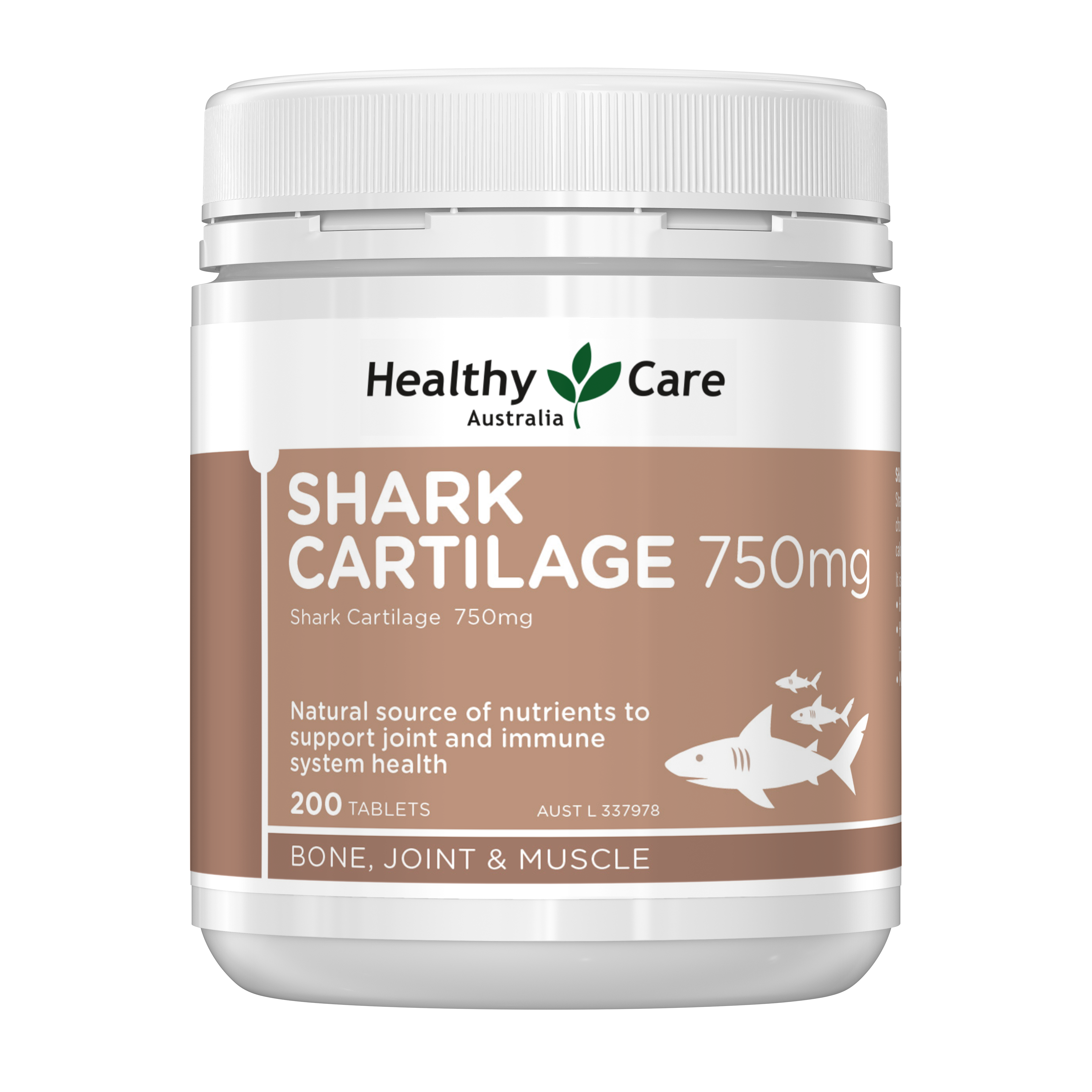 Healthy Care Shark Cartilage 750mg 200 Tablets