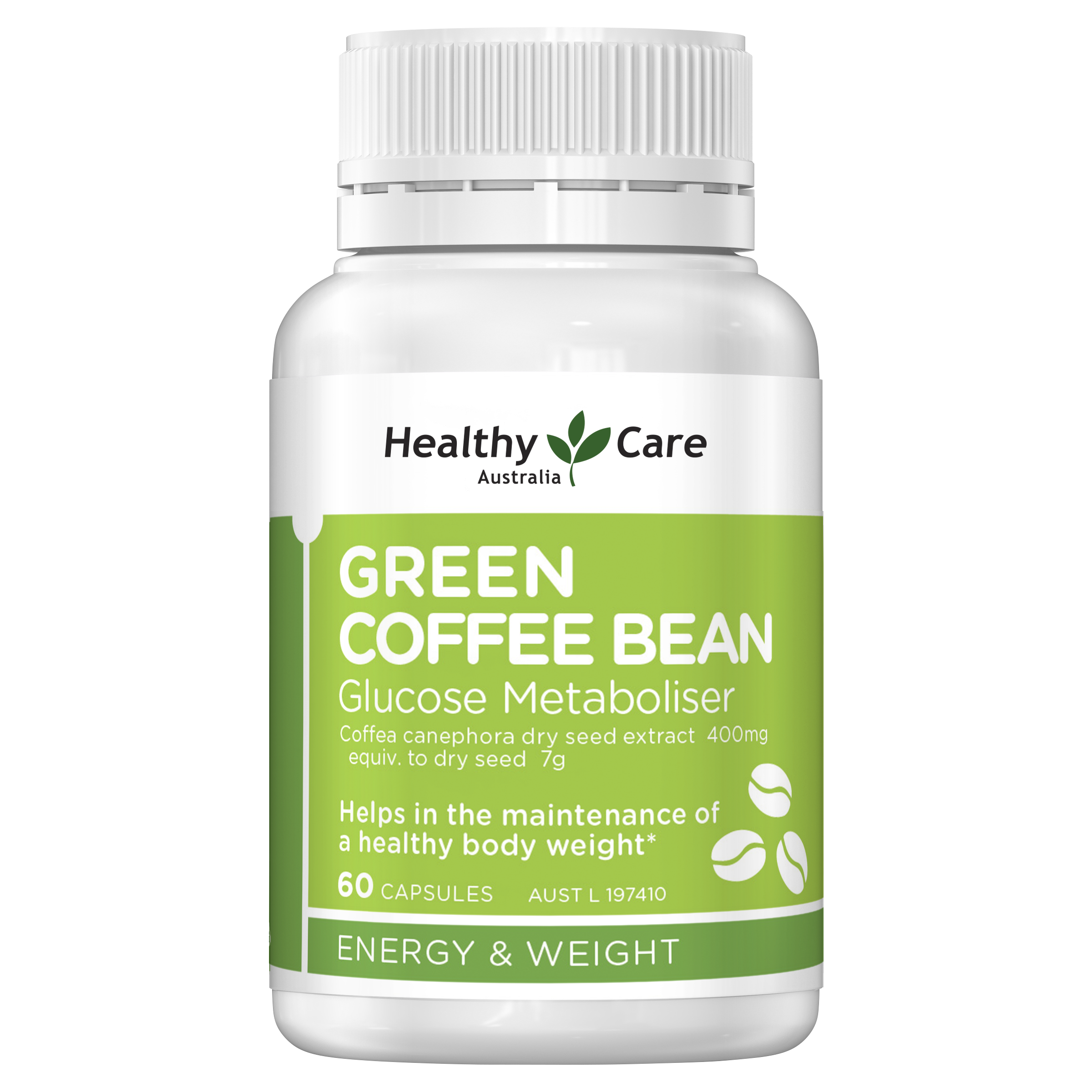 Healthy Care Green Coffee Bean Glucose Metaboliser 60 Capsules