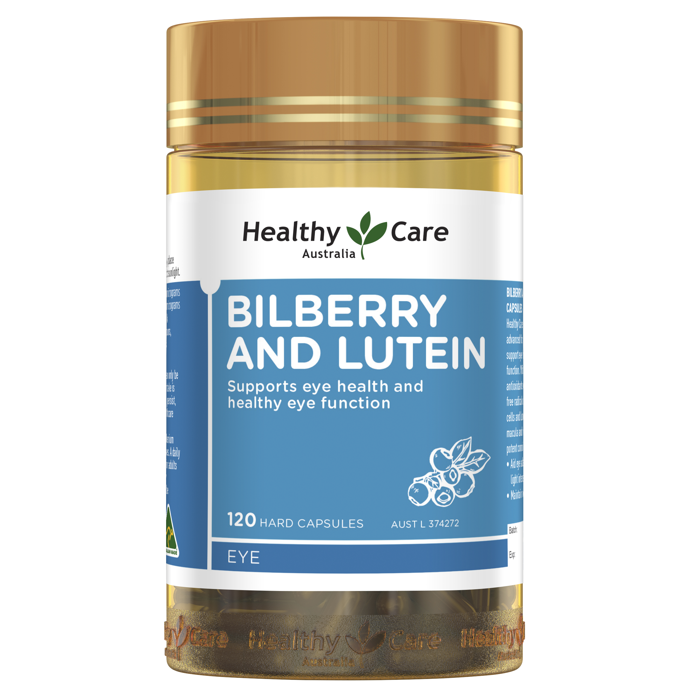 Healthy Care Bilberry and Lutein - 120 Capsules