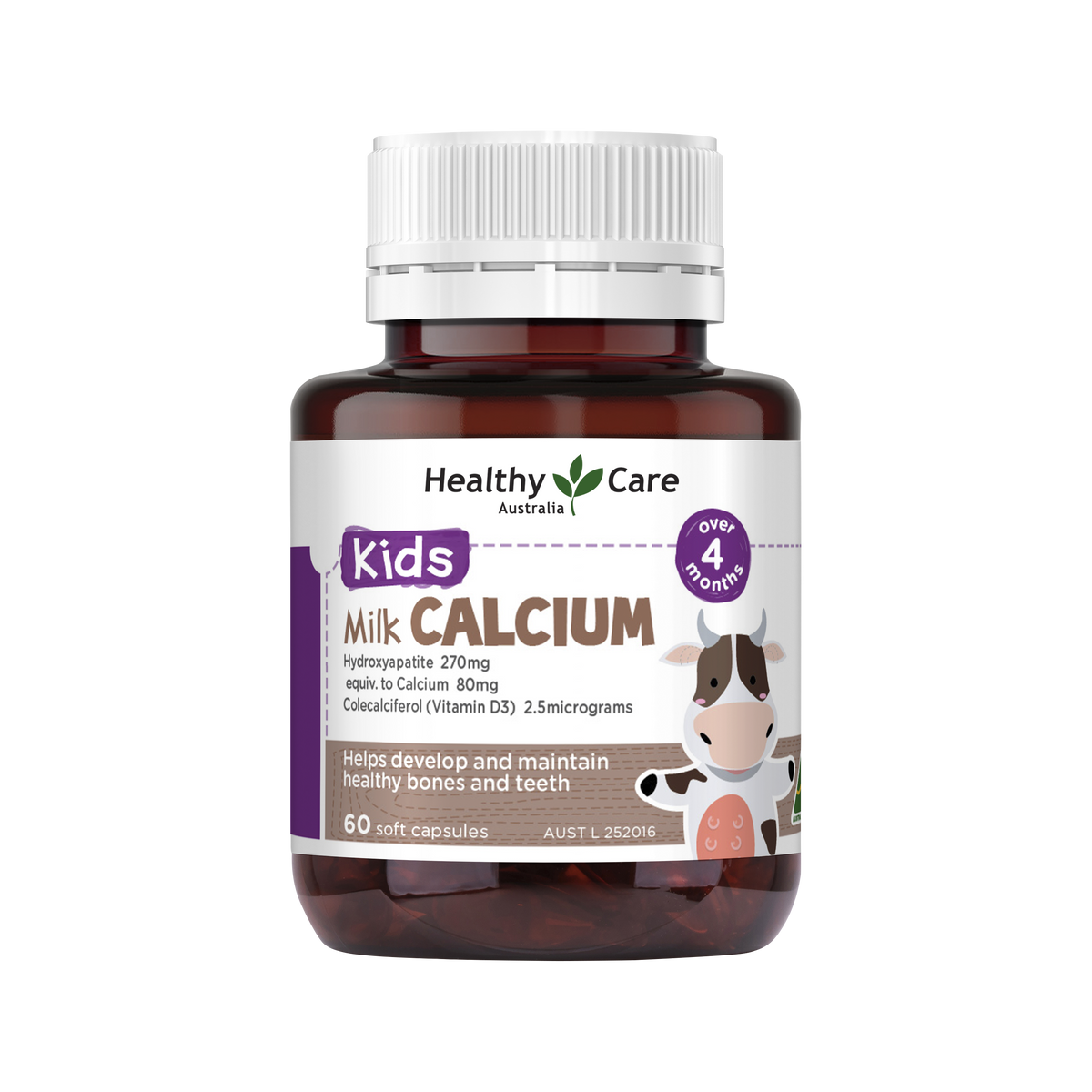 Healthy Care Kids Milk Calcium - 60 Capsules