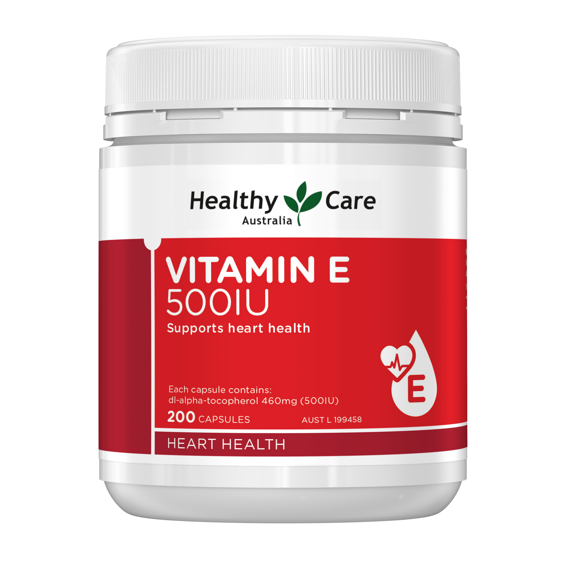 Healthy Care Vitamin E 500IU - 200 Capsules