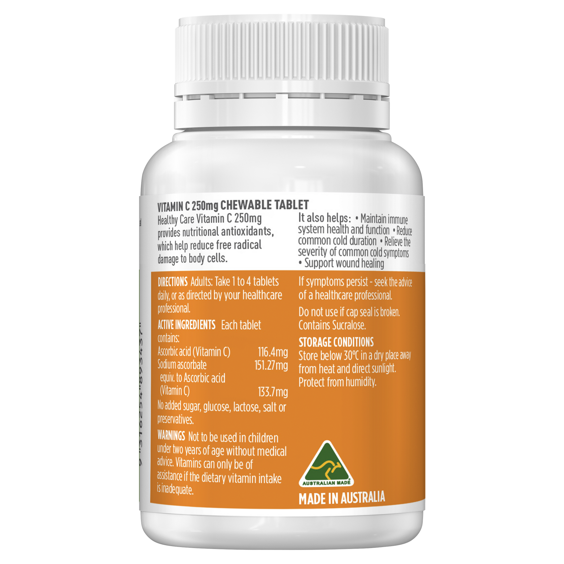 Healthy Care Vitamin C 250mg 150 Tablets