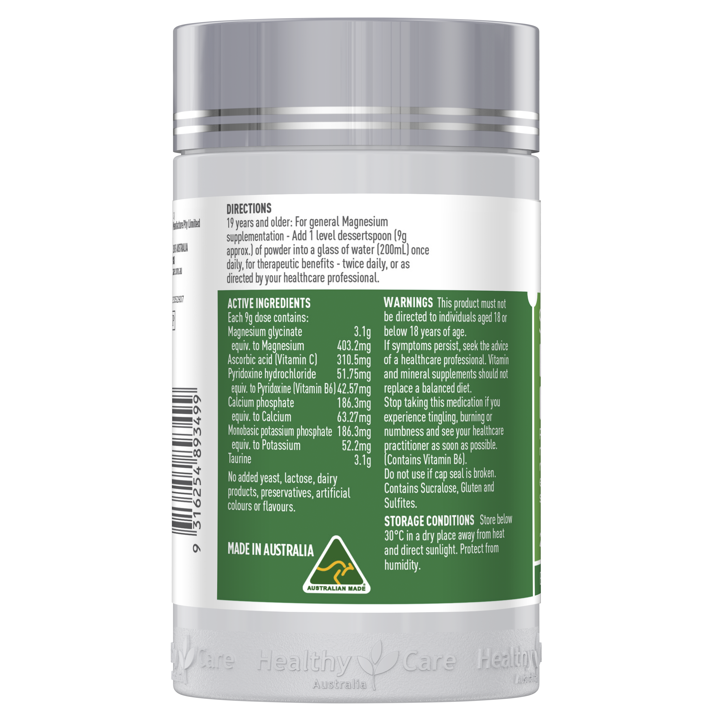 Healthy Care Super Magnesium Powder 200g