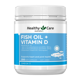 Healthy Care Fish Oil + Vitamin D - 200 Capsules