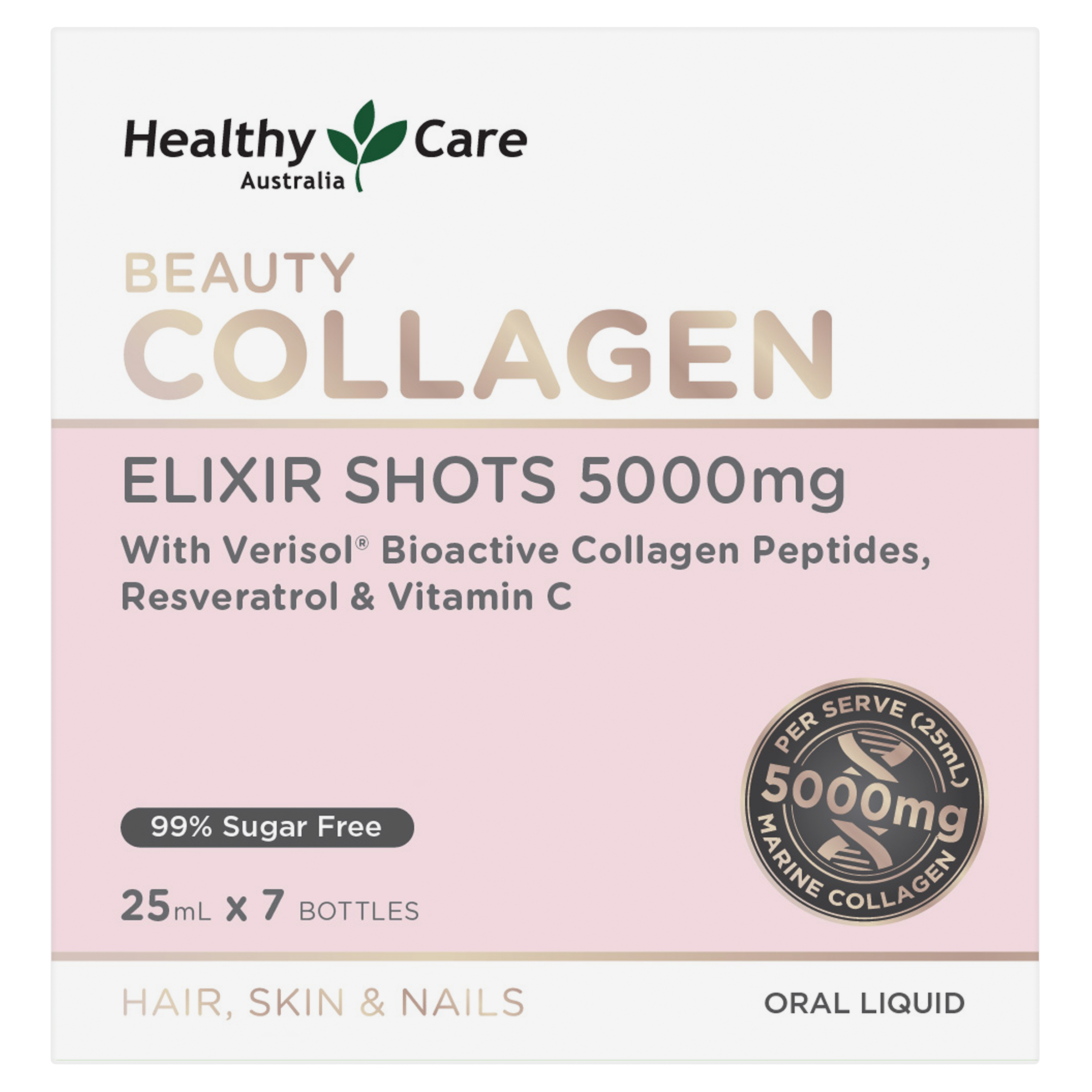 Healthy Care Beauty Collagen Elixir Shots 5,000mg 25mL x 7 bottles