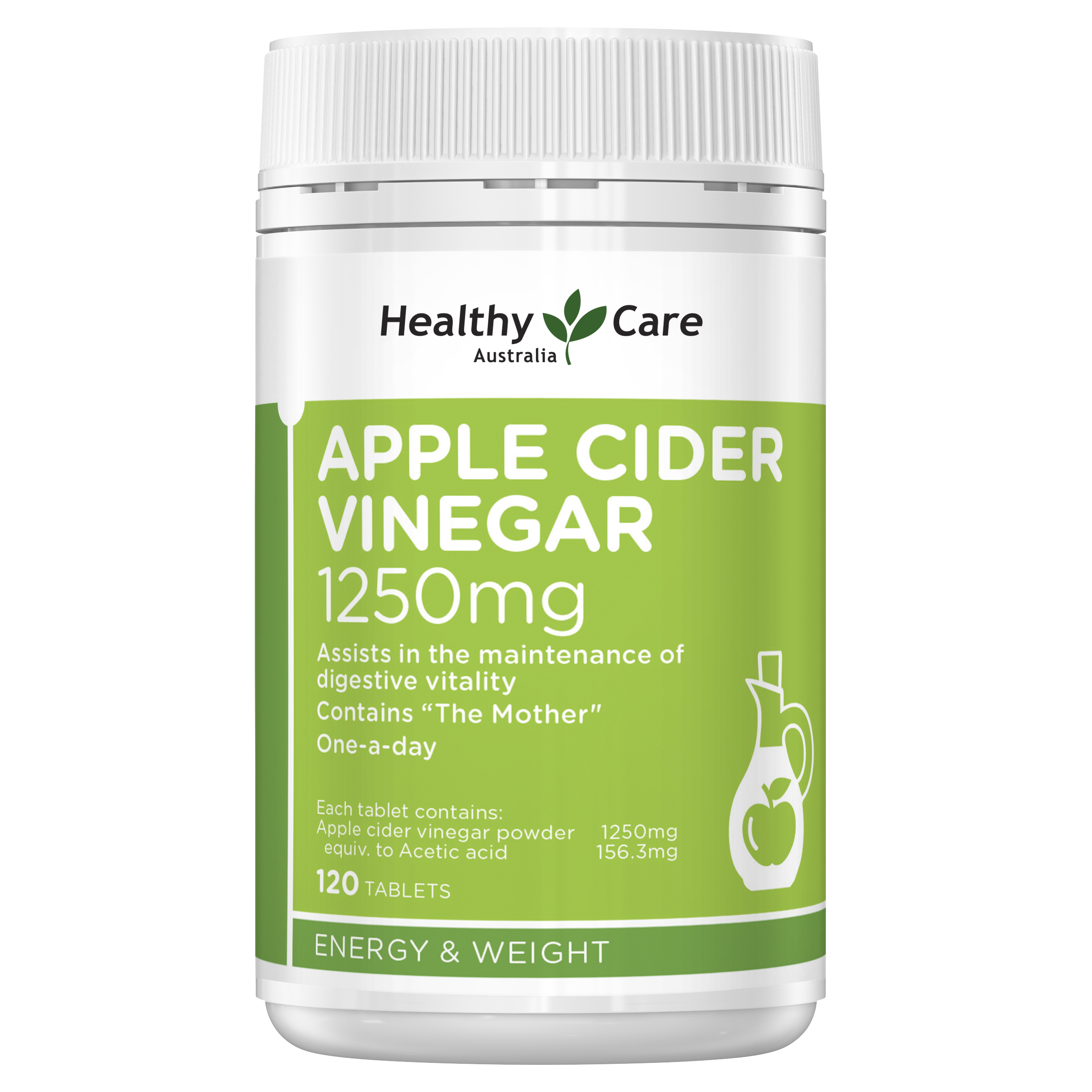 Healthy Care Apple Cider Vinegar 1250mg 120 Tablets