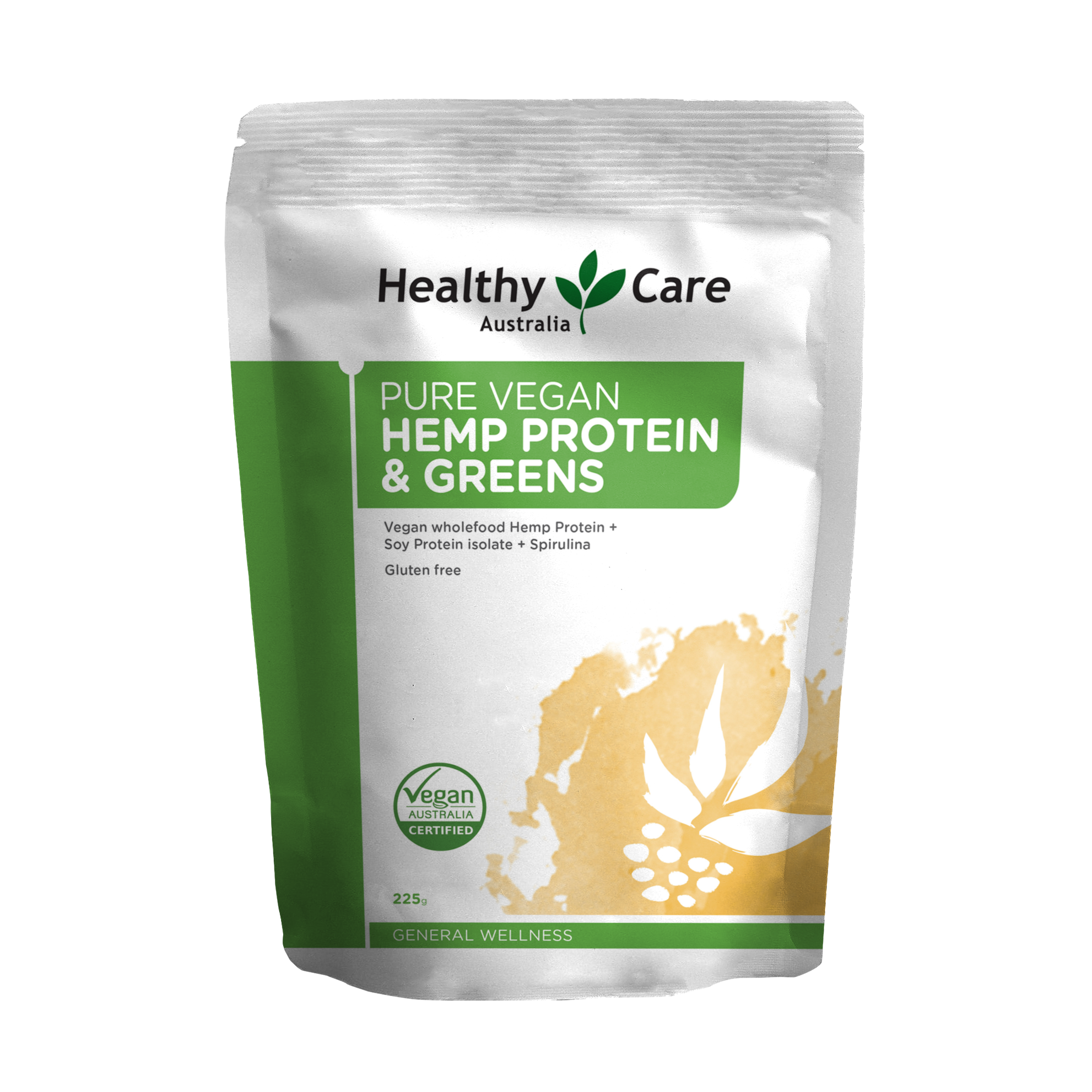 Healthy Care Pure Vegan Hemp Protein & Greens 225g