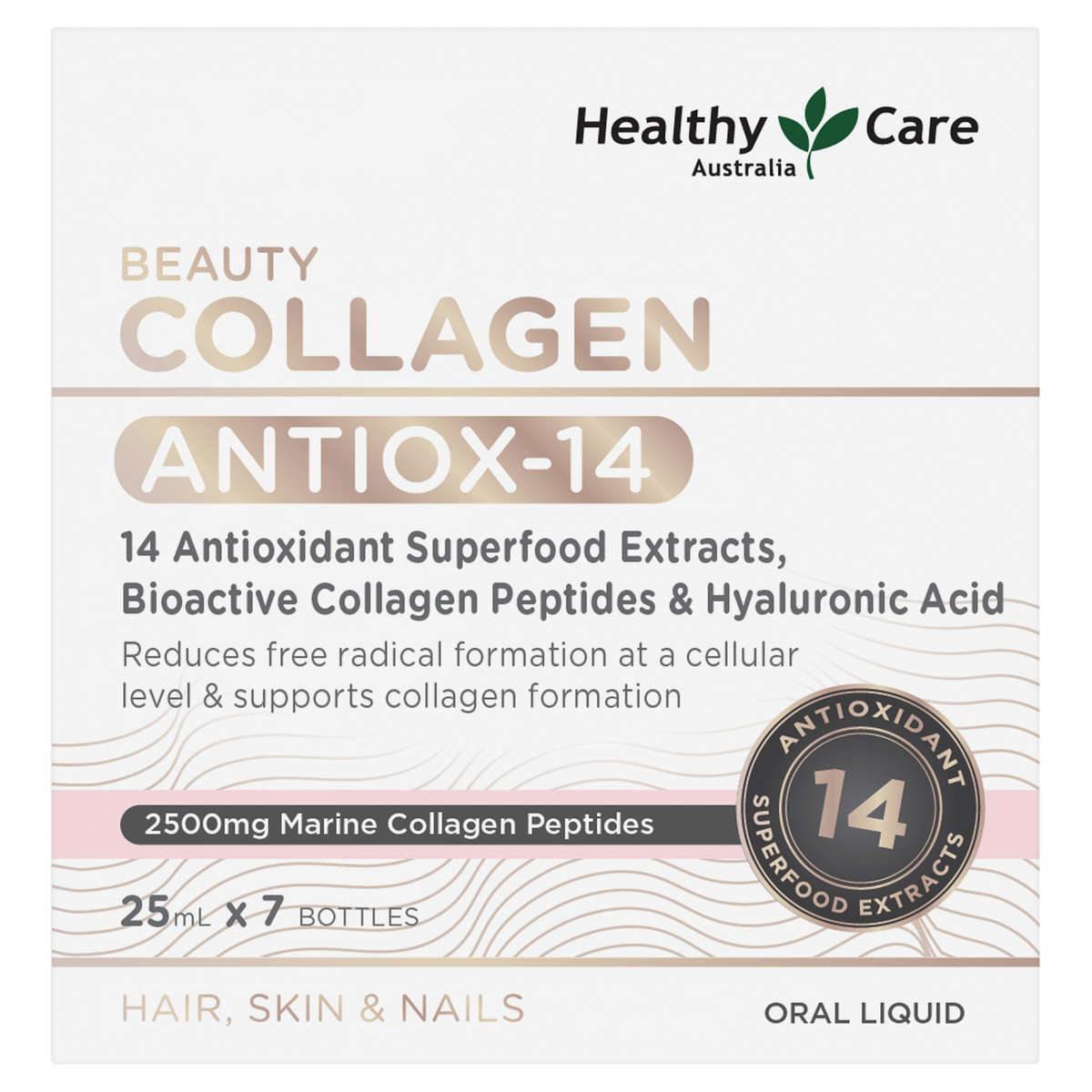 Healthy Care Beauty Collagen Antiox-14 PLUS Shots 25mL x 7 Pack