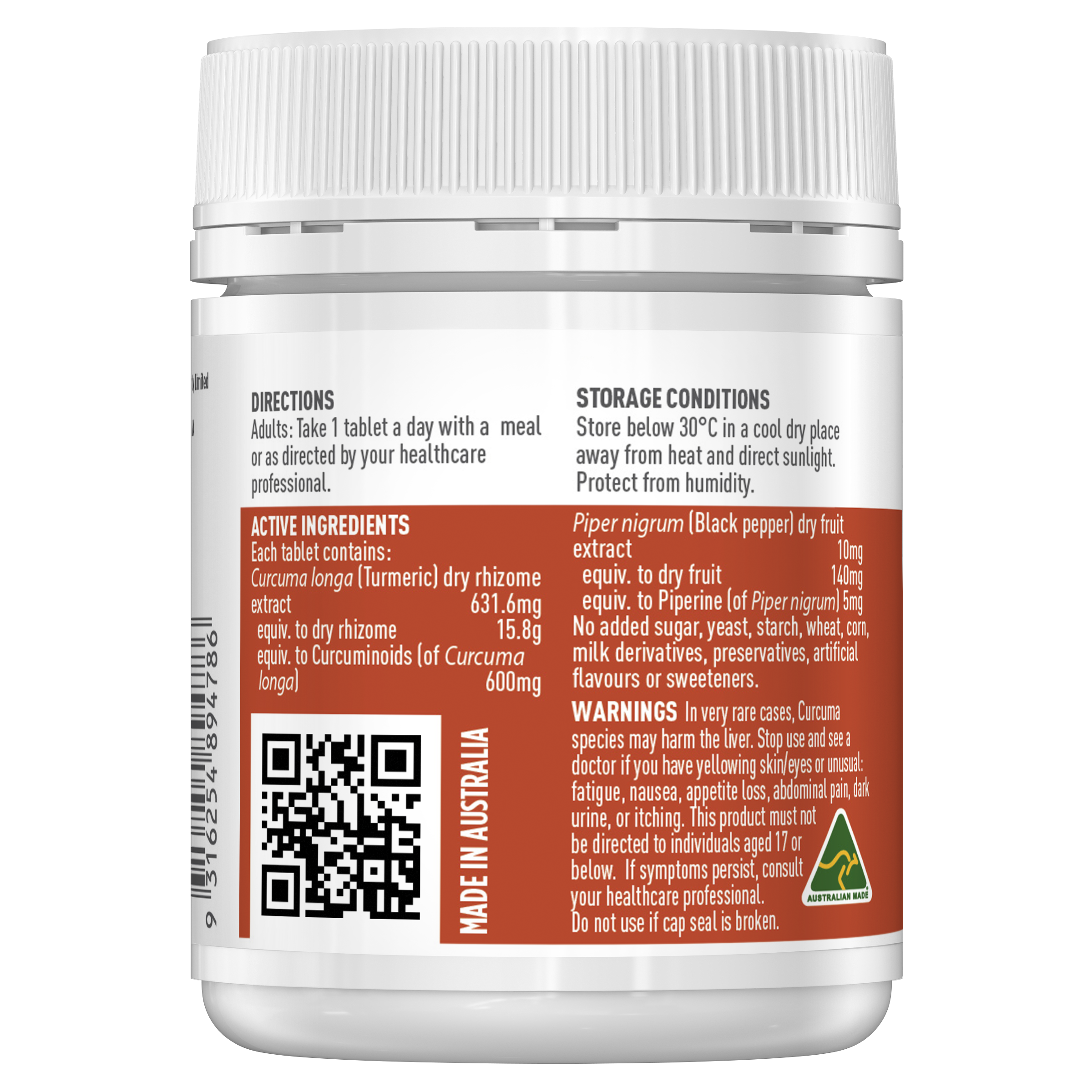 Healthy Care High Strength Curcumin 600mg 60 Tablets