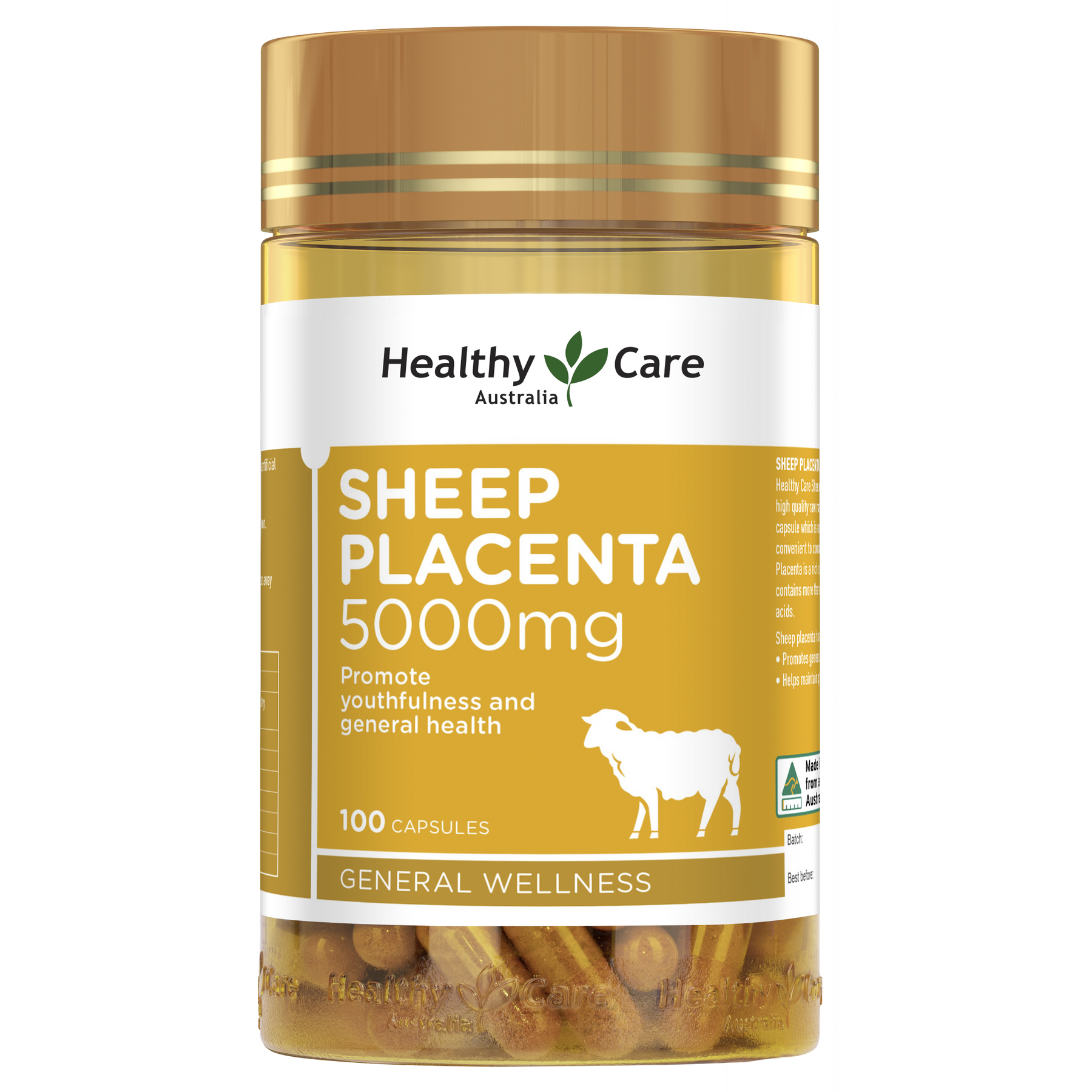 Healthy Care Sheep Placenta 5000mg 100 Capsules