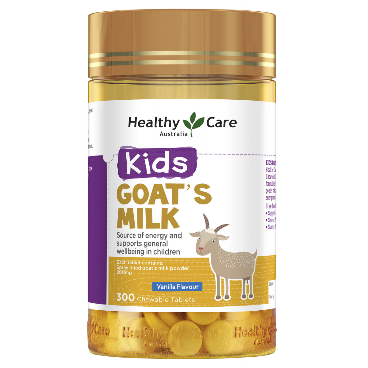Healthy Care Kids Goat Milk Vanilla Flavour  - 300 Tablets
