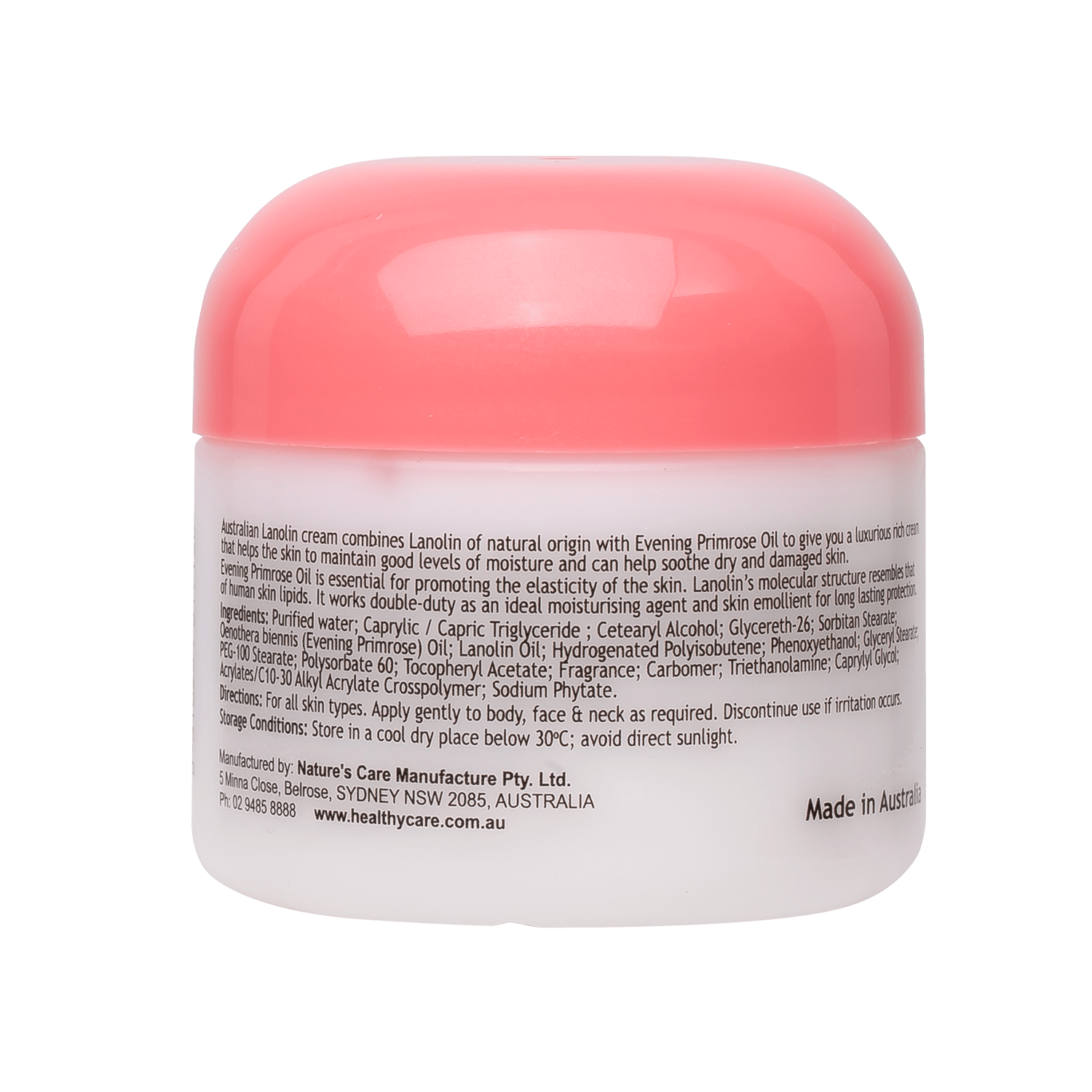 Lanolin Cream with EPO 100g Tub Packaging-Lotion & Moisturizer-Healthy Care Australia