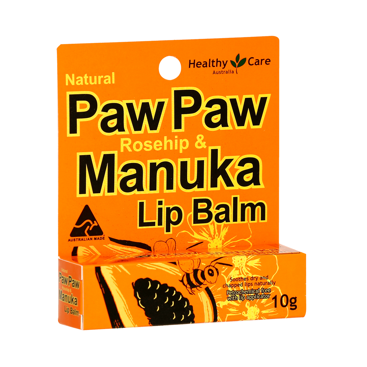 Paw Paw Rosehip & Manuka Lip Balm 10g in Box Packaging-Healthy Care Australia