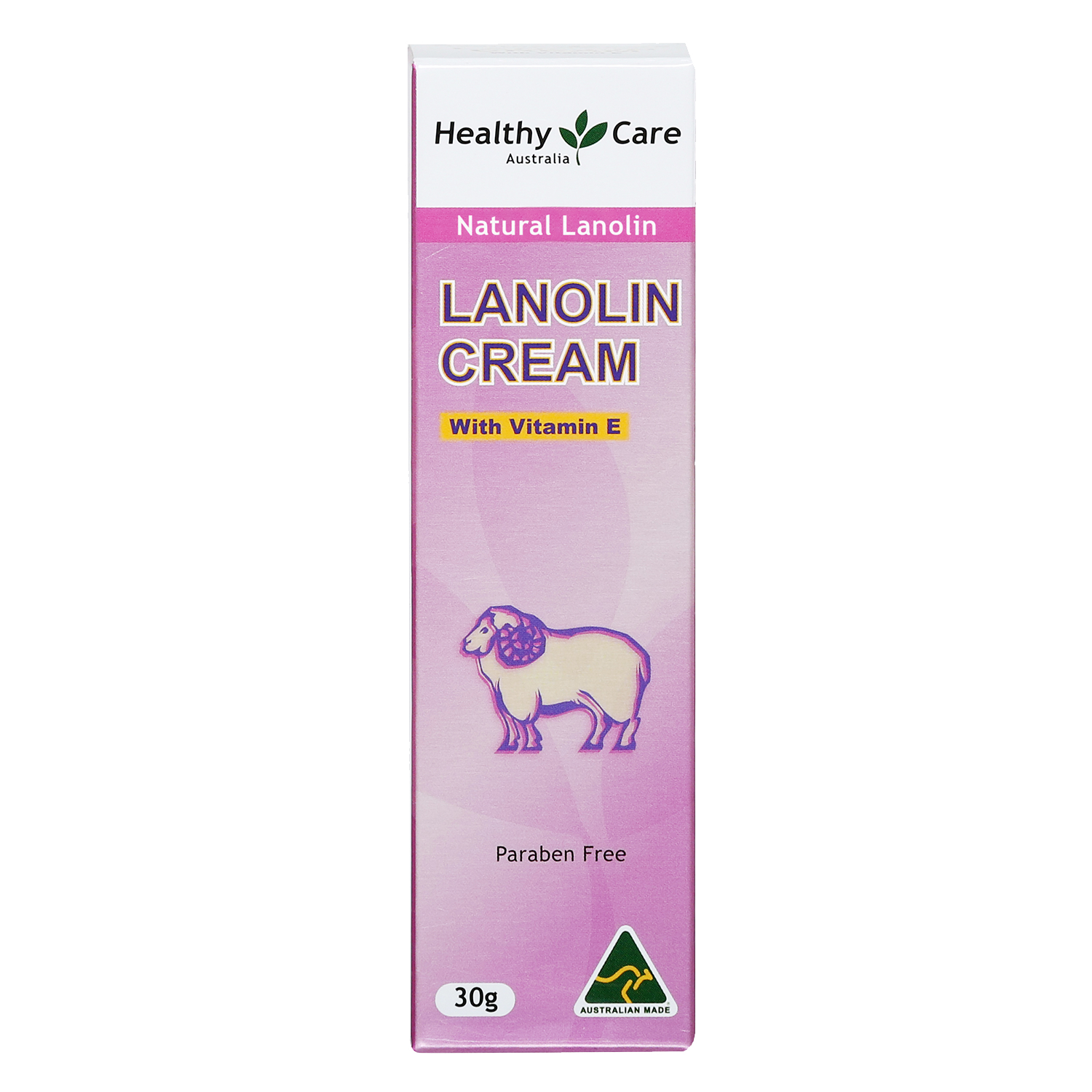 Lanolin Cream with Vitamin E Tube 30g (Box Packaging)-Lotion & Moisturizer-Healthy Care Australia