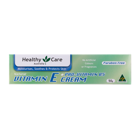 Vitamin E + Pro-Vitamin B5 Cream 50g in box packaging-Lotion & Moisturizer-Healthy Care Australia