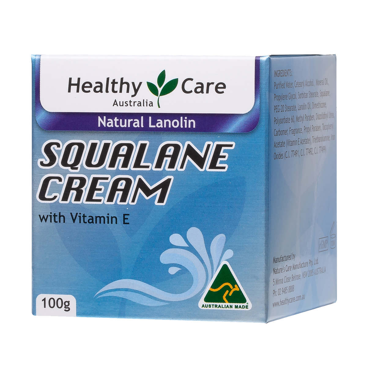 Squalane Cream 100g-Lotion & Moisturizer-Healthy Care Australia