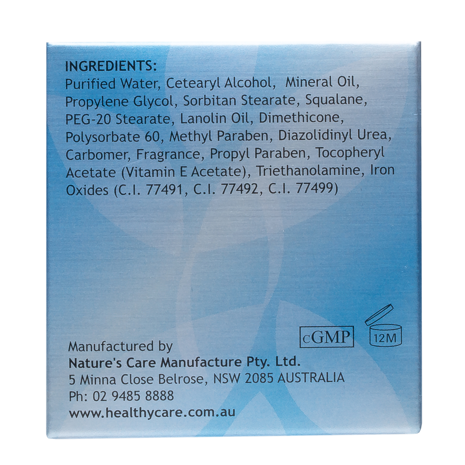 Ingredients and Manufacturer of Squalane Cream 100g-Lotion & Moisturizer-Healthy Care Australia