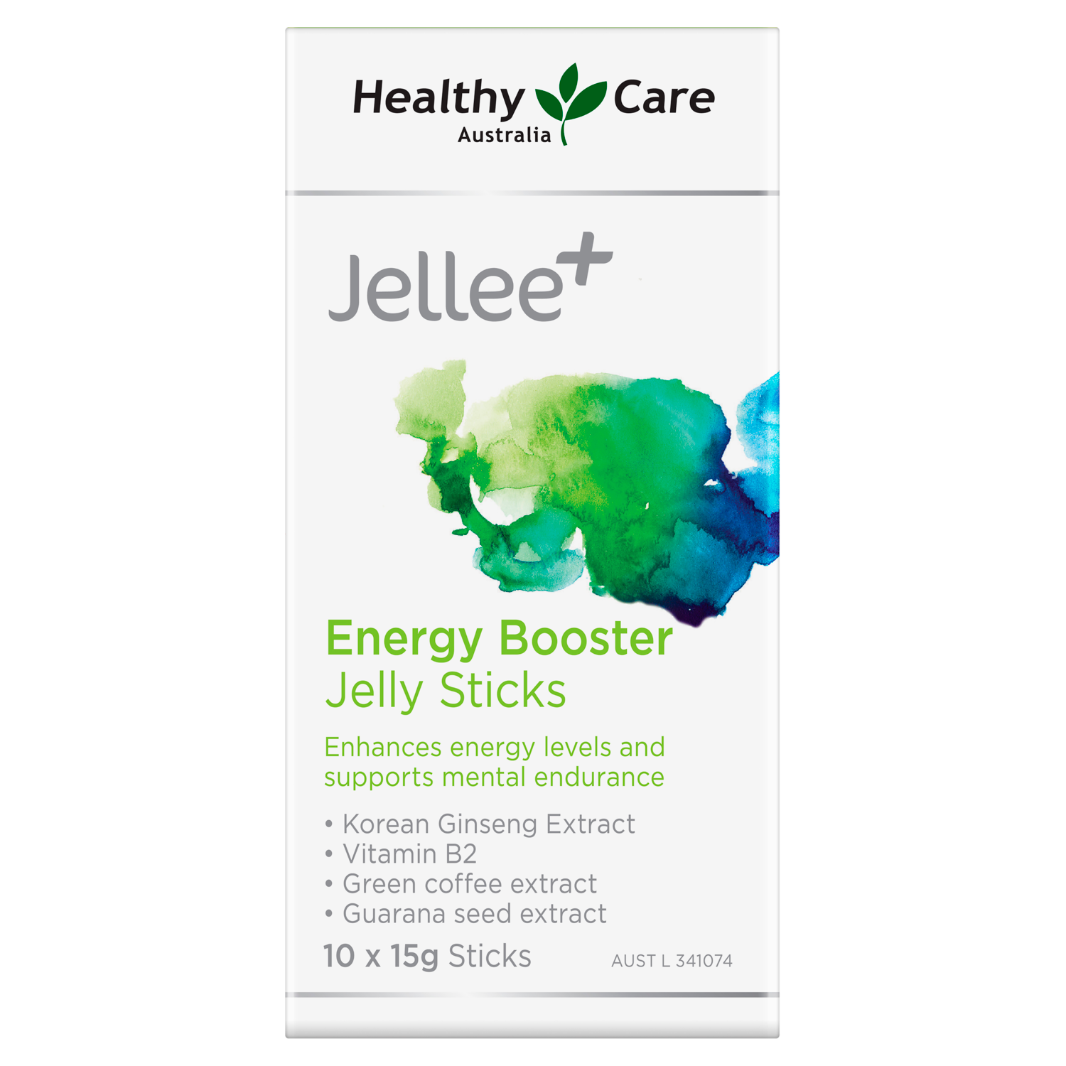 Jellee+ Energy Booster Jelly Sticks 10 x 15g Label-Vitamins & Supplements-Healthy Care Australia