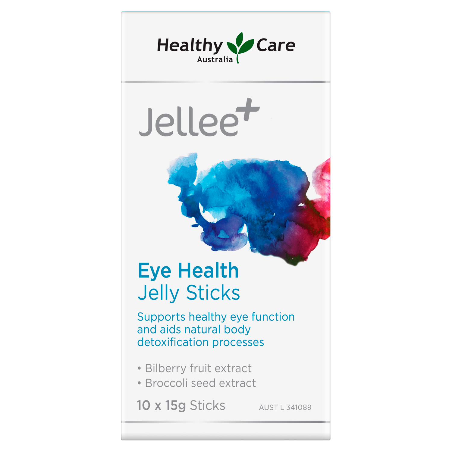Jellee+ Eye Health Jelly Sticks 10 x 15g Label-Vitamins & Supplements-Healthy Care Australia