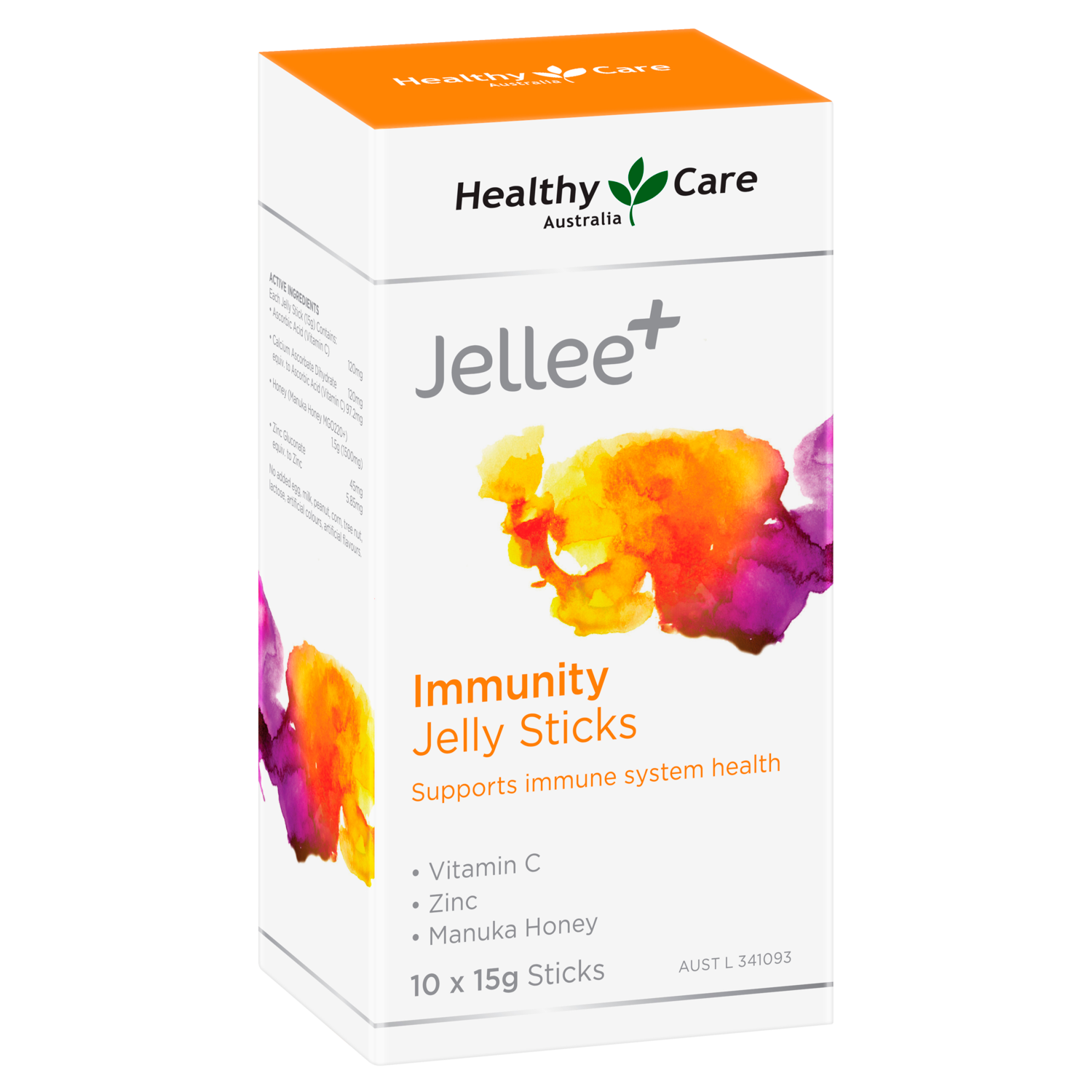 Jellee+ Immunity Jelly Sticks 10 x 15g-Vitamins & Supplements-Healthy Care Australia